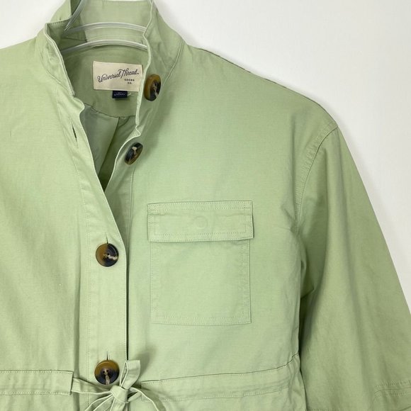 Universal Thread Womens Jacket XS Utility Long Green Button Up Front Pockets New - Picture 2 of 12